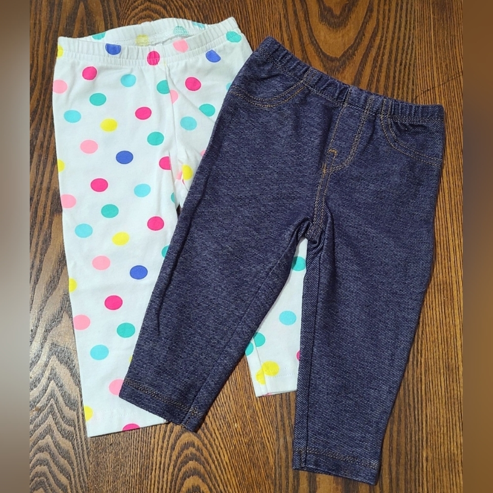Baby girl leggings lot, 9 months